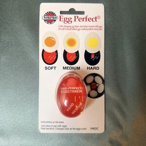 Norpro Egg Perfect Color Changing Timer Soft Medium Hard Boiled 5902C New Red